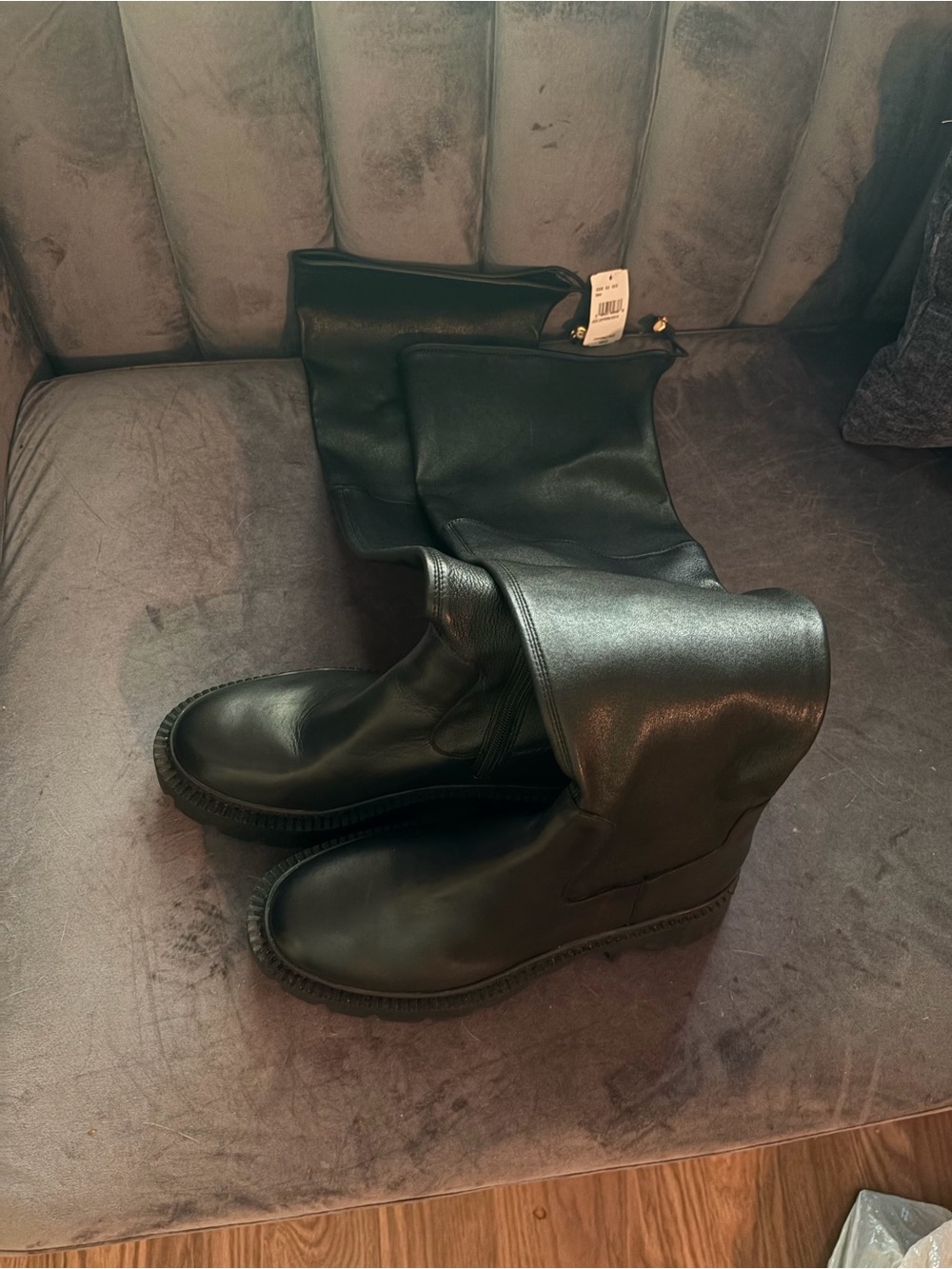 Coach Black Knee-High Leather Boots